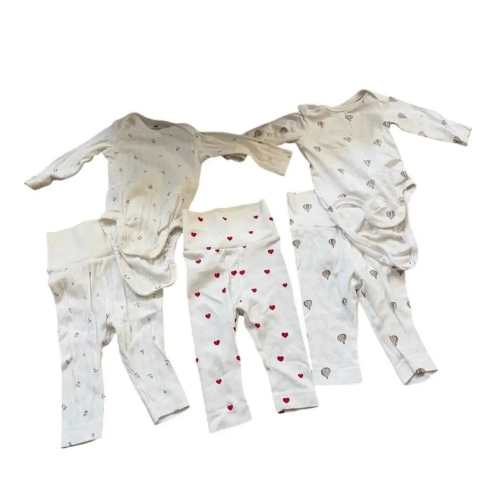 NWOT H&M Lot of 5 Baby Clothes 3mos Pants and Long Sleeve One Pieces